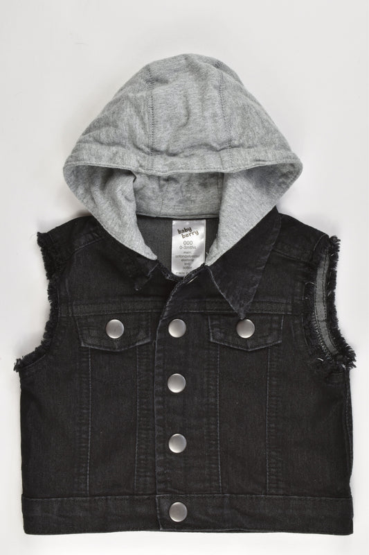 Baby Berry Size 000 Soft and Stretchy Hooded Denim Vest