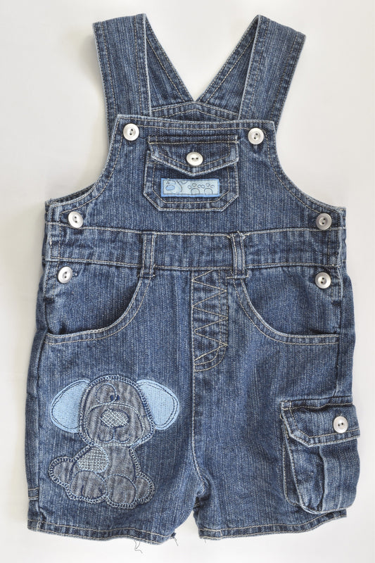 Baby Biz Size 00 Puppy Short Denim Overalls