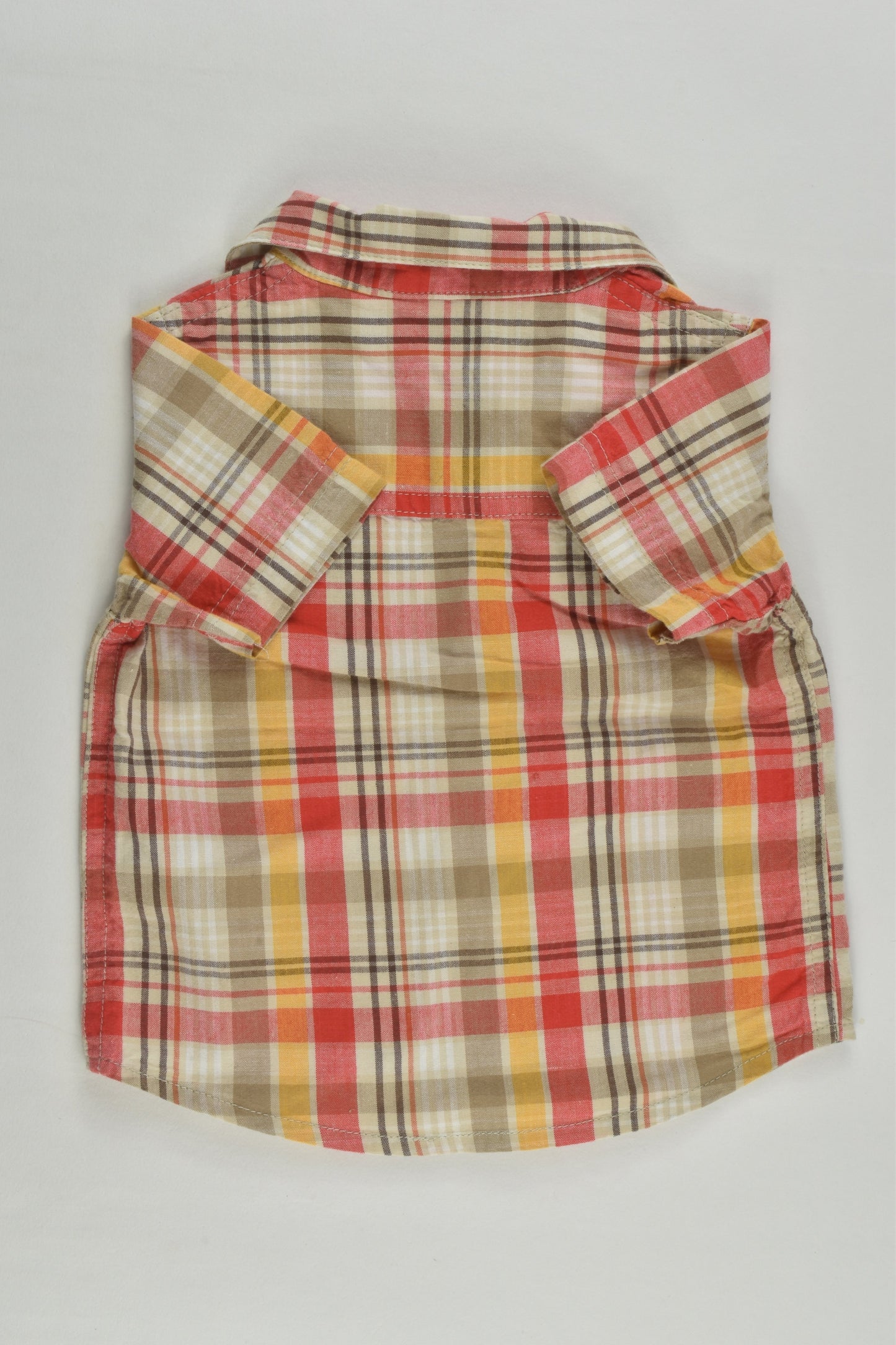 Baby Biz Size 000 Checked Monkey Shirt