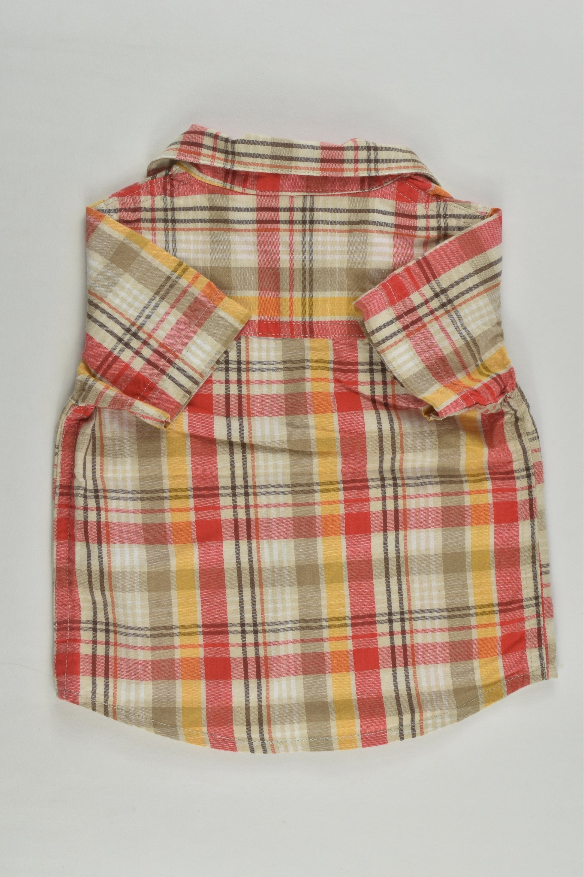 Baby Biz Size 000 Checked Monkey Shirt
