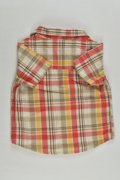 Baby Biz Size 000 Checked Monkey Shirt