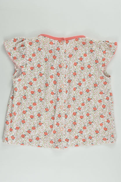 Baby Boden Size 0 (6-12 months) Floral T-shirt