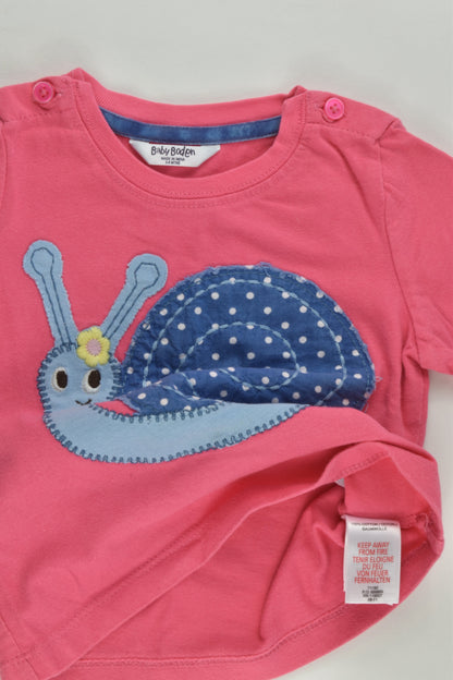 Baby Boden Size 00 (3-6 months) Snail Top