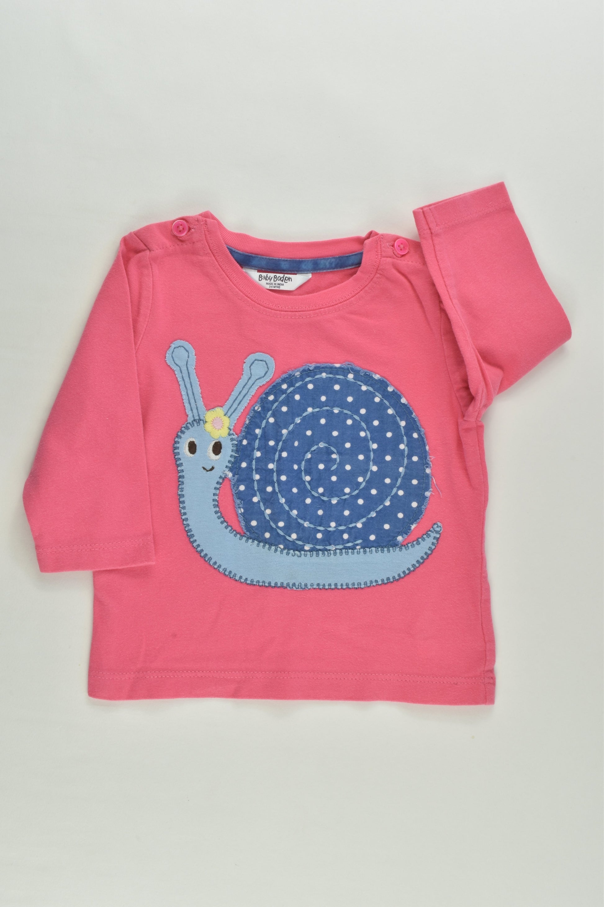 Baby Boden Size 00 (3-6 months) Snail Top