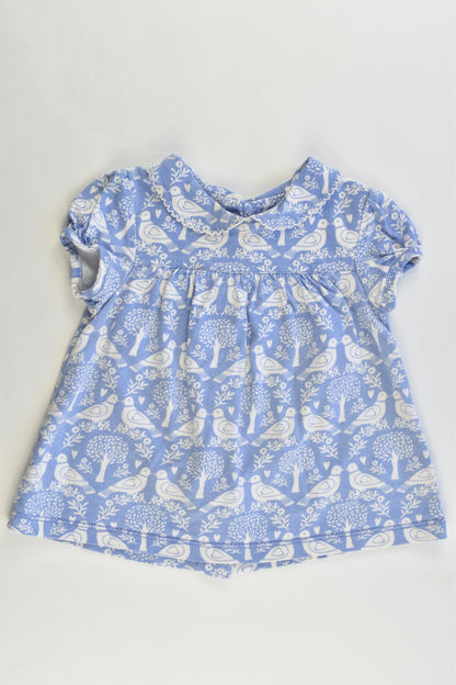 Baby Boden Size 12-18 months Birds Collared Blouse
