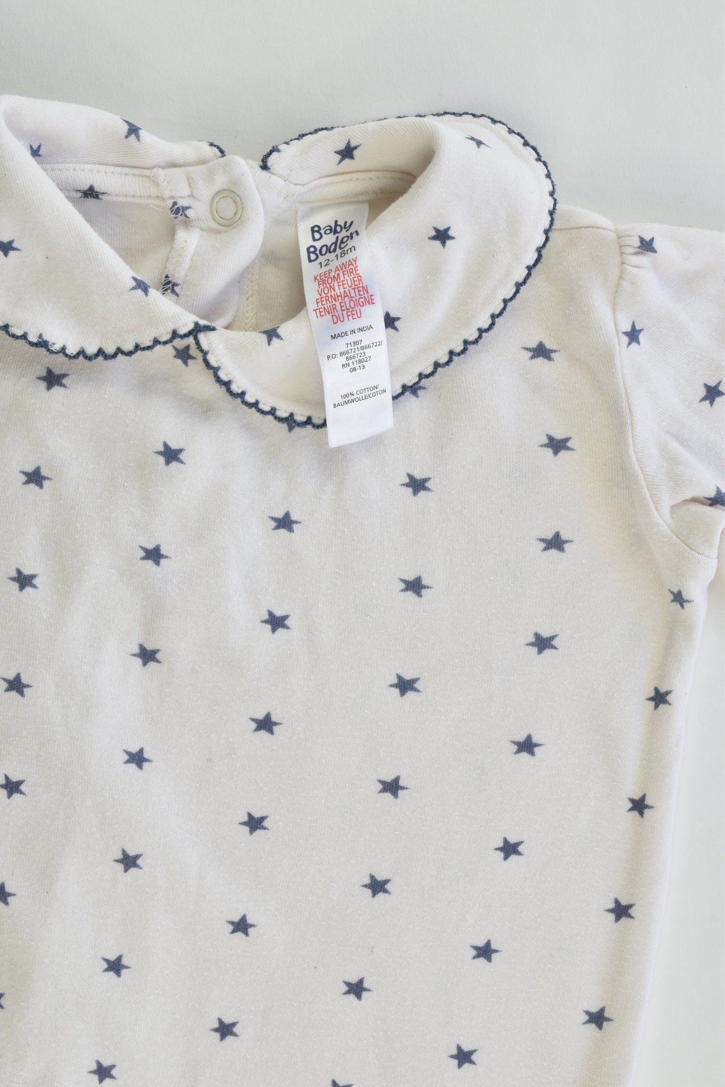 Baby Boden Size 12-18 months Stars Bodysuit