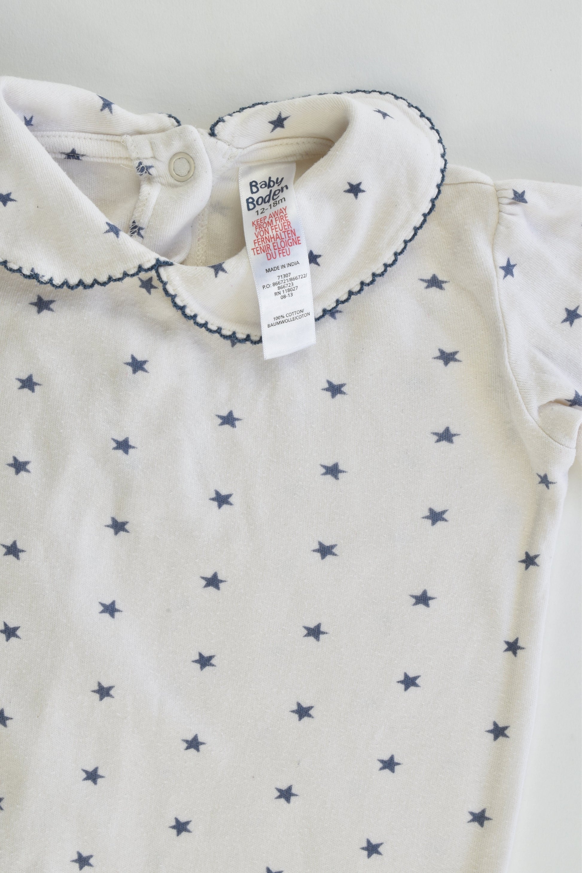 Baby Boden Size 12-18 months Stars Bodysuit