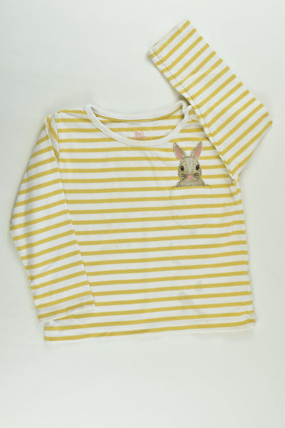Baby Boden Size 2 (18-14 months) Striped Bunny Top