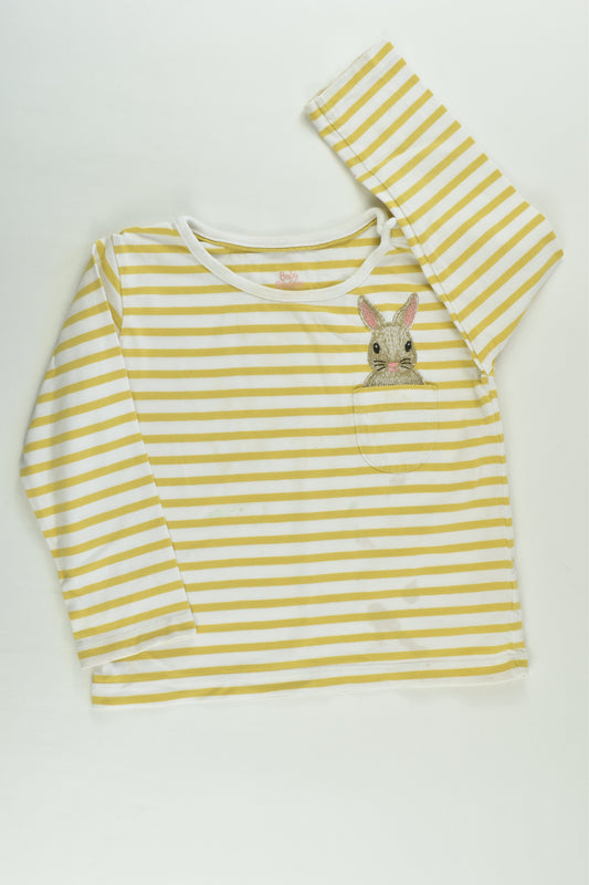 Baby Boden Size 2 (18-14 months) Striped Bunny Top