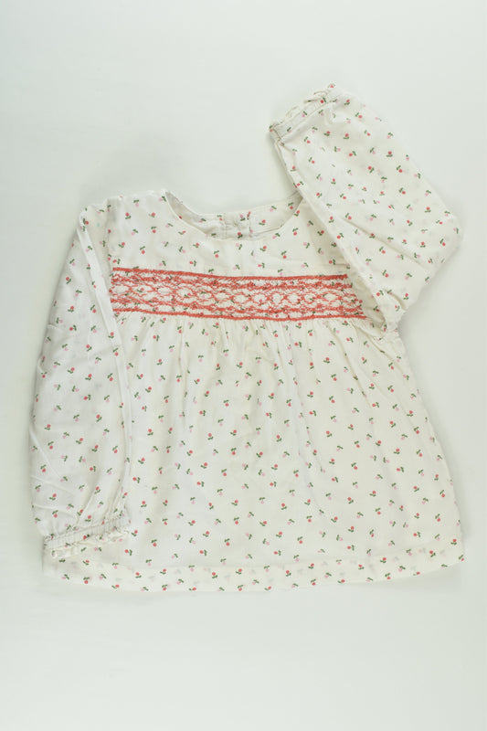 Baby Boden Size 2 (18-24 months) Lined Smocked Blouse