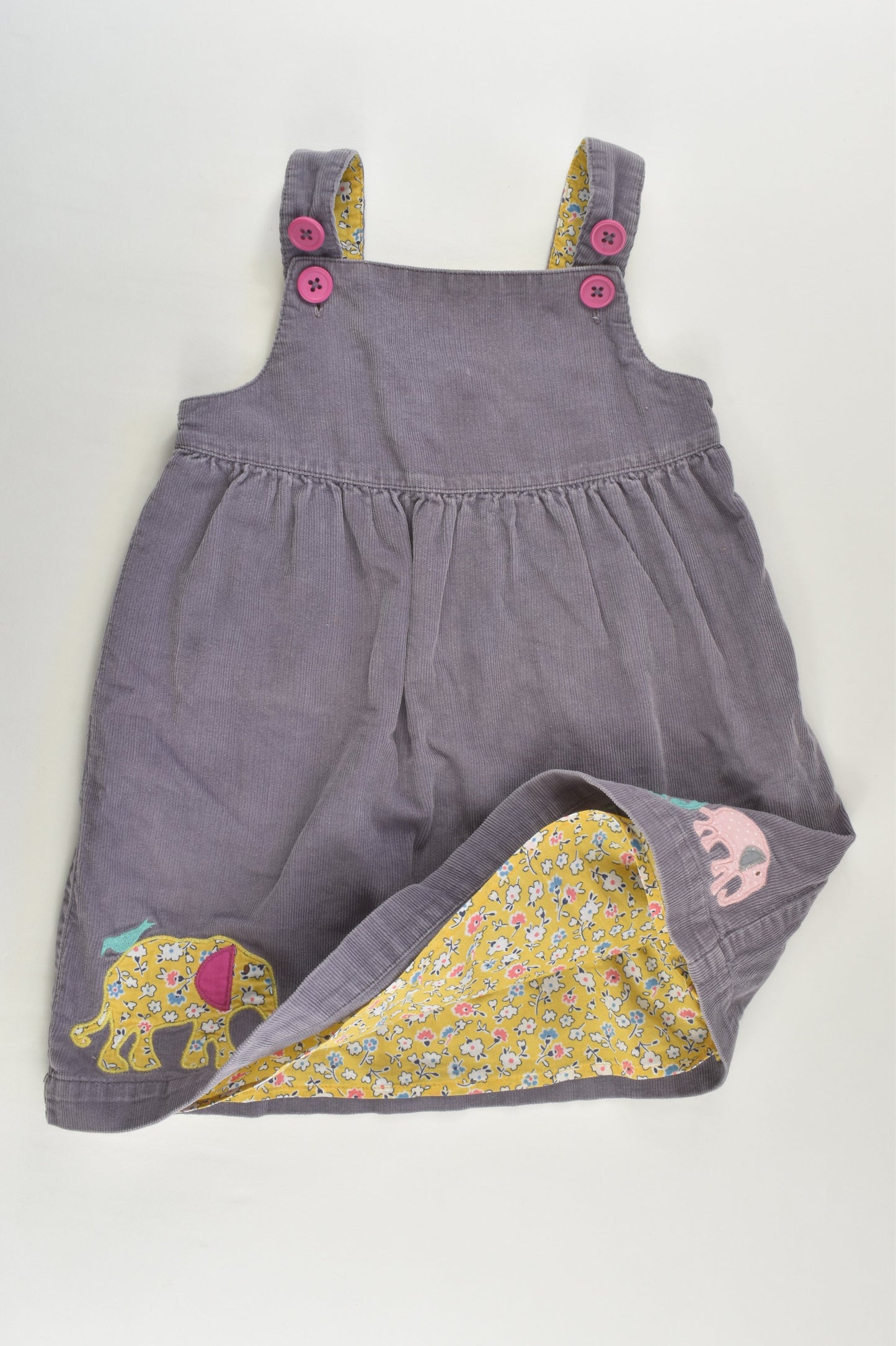 Baby Boden Size 2-3 Liberty Print Lined Elephant Cord Dress