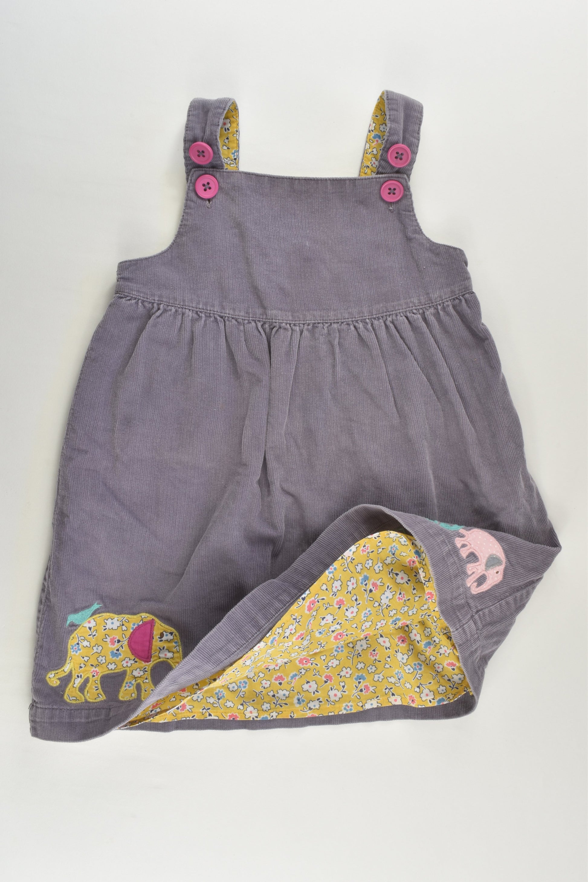 Baby Boden Size 2-3 Liberty Print Lined Elephant Cord Dress