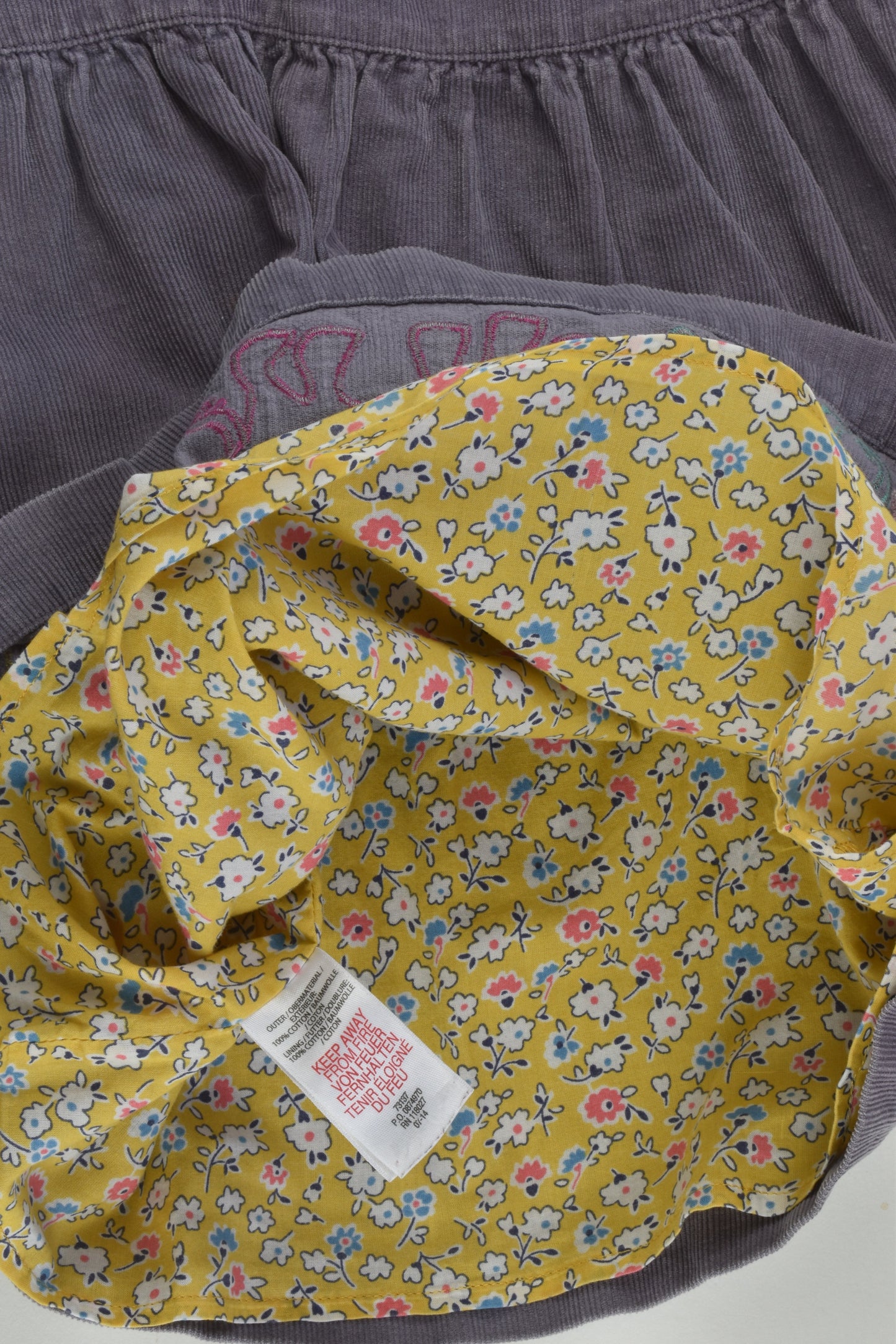 Baby Boden Size 2-3 Liberty Print Lined Elephant Cord Dress