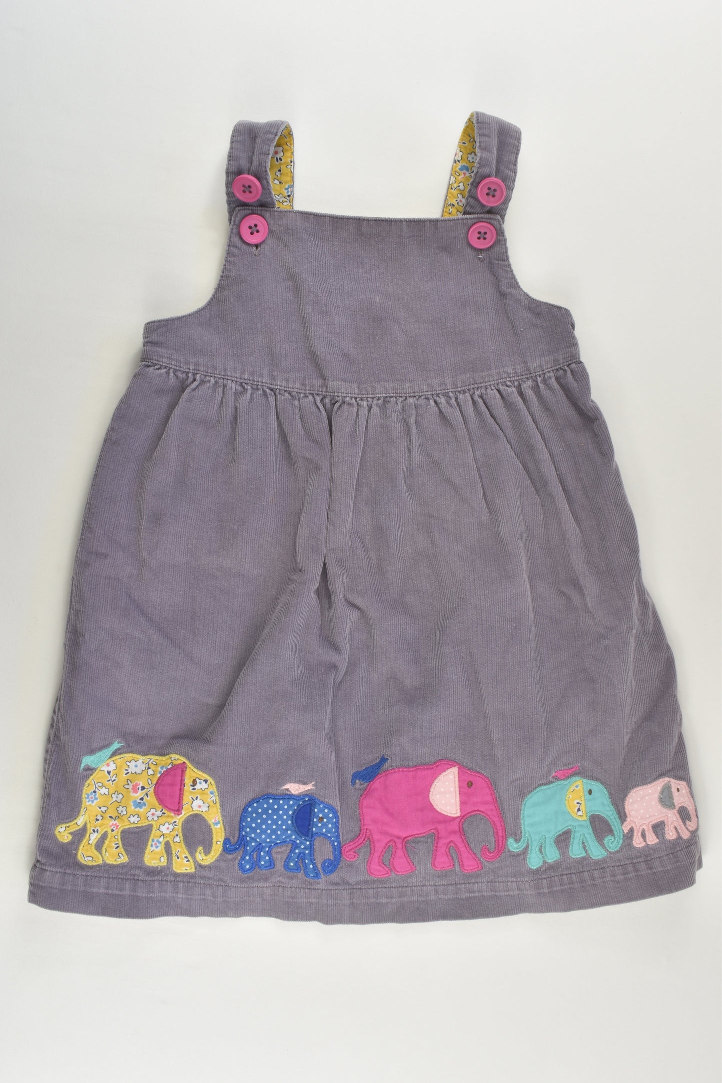 Baby Boden Size 2-3 Liberty Print Lined Elephant Cord Dress