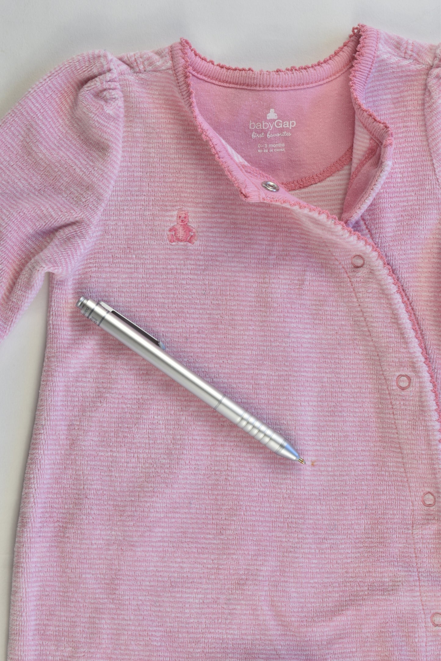 Baby Gap Size 0-3 months Striped Footed Velour Romper