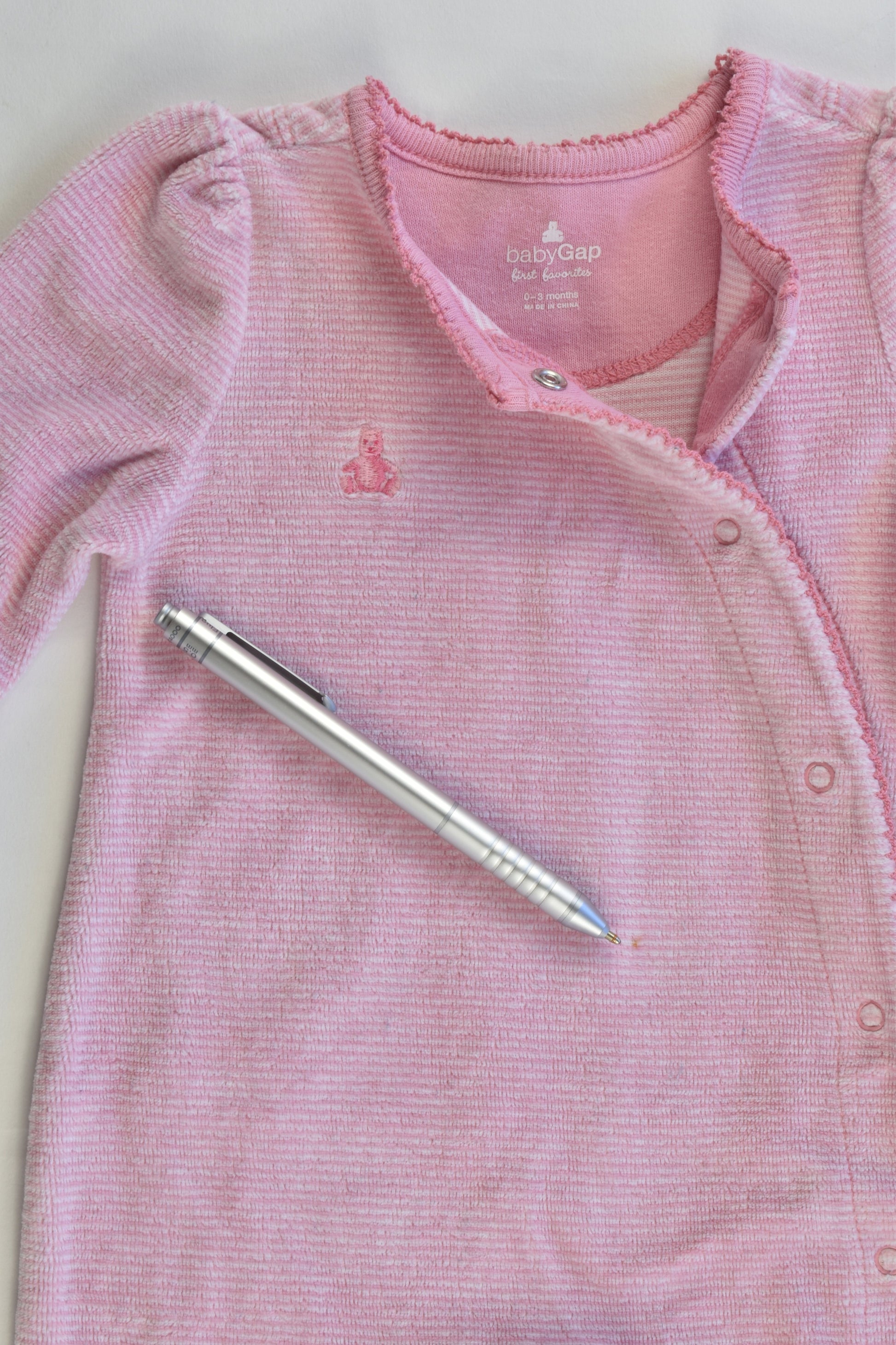 Baby Gap Size 0-3 months Striped Footed Velour Romper