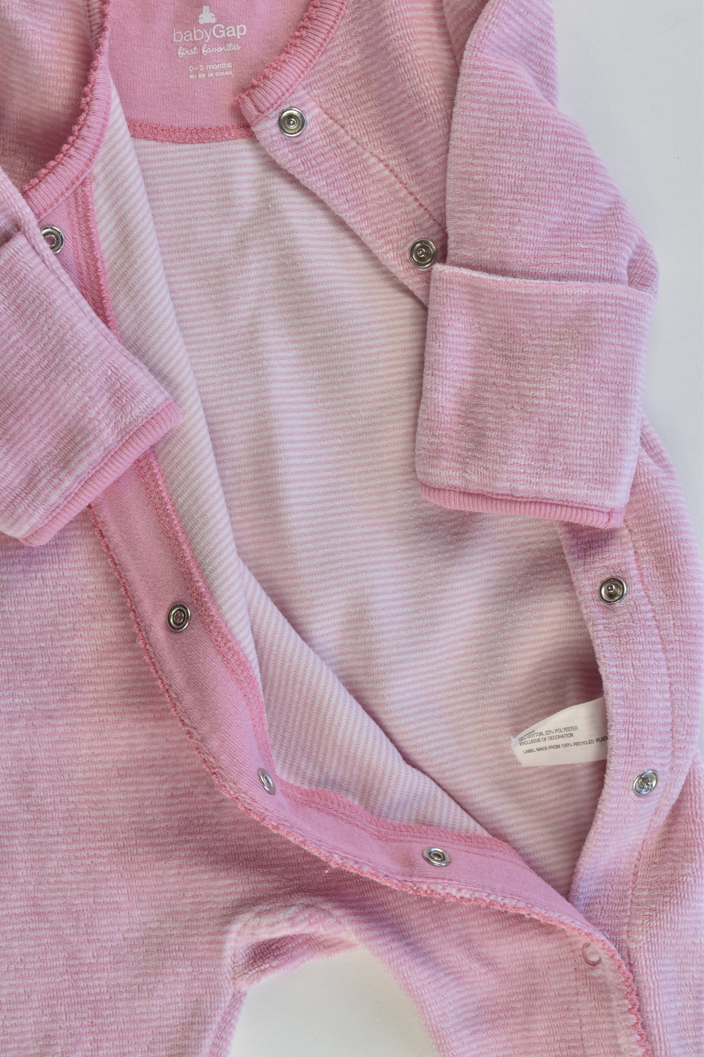 Baby Gap Size 0-3 months Striped Footed Velour Romper