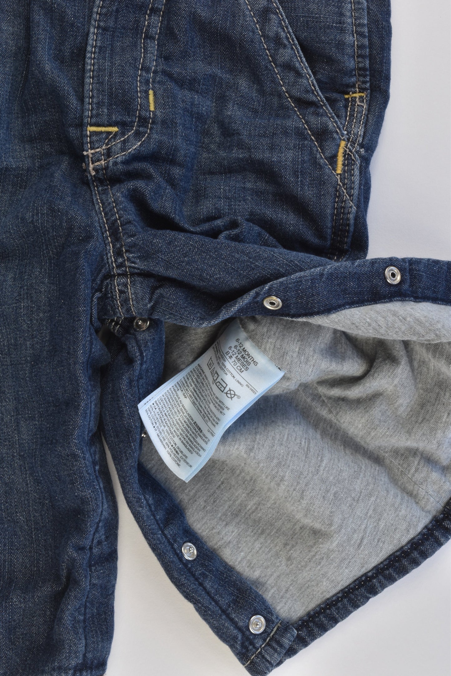 Baby Gap Size 0 (6-12 months, 70 cm) Lined Denim Overalls