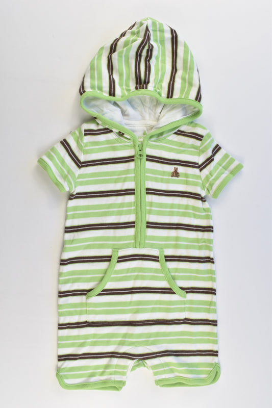 Baby Gap Size 00 (3-6 months) Striped Hooded Short Onesie