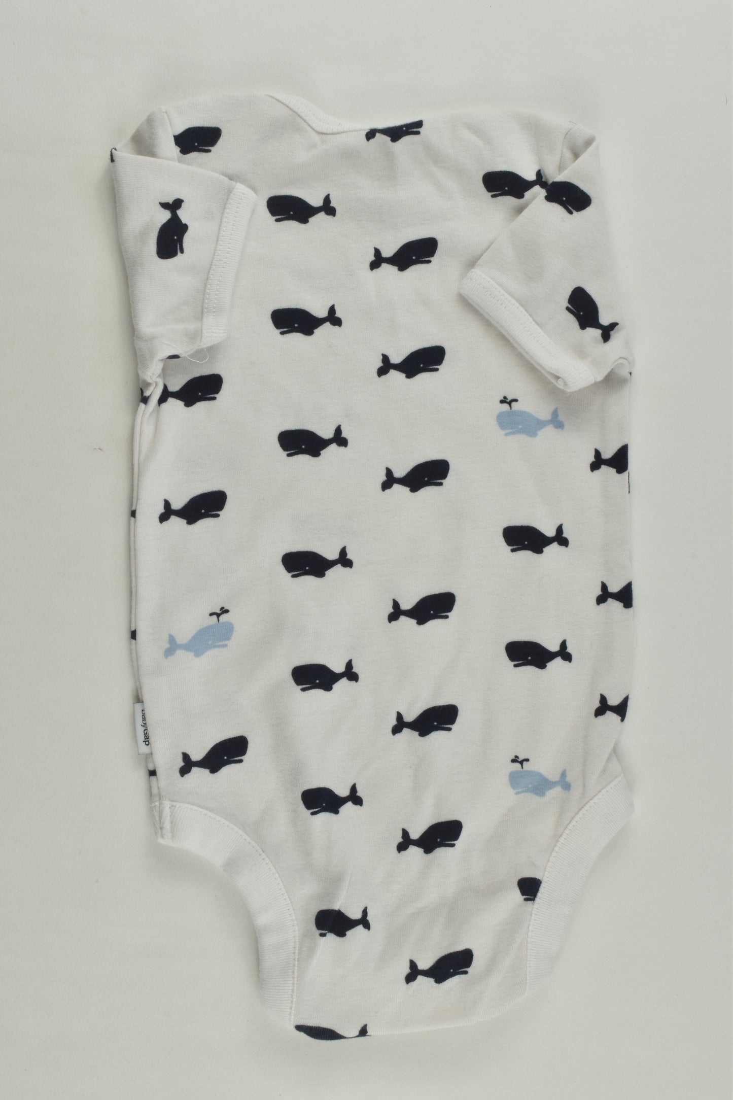 Baby Gap Size 00 (3-6 months) Whale Bodysuit