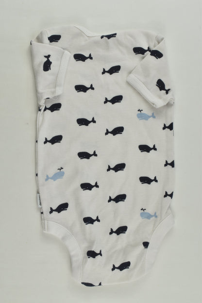 Baby Gap Size 00 (3-6 months) Whale Bodysuit