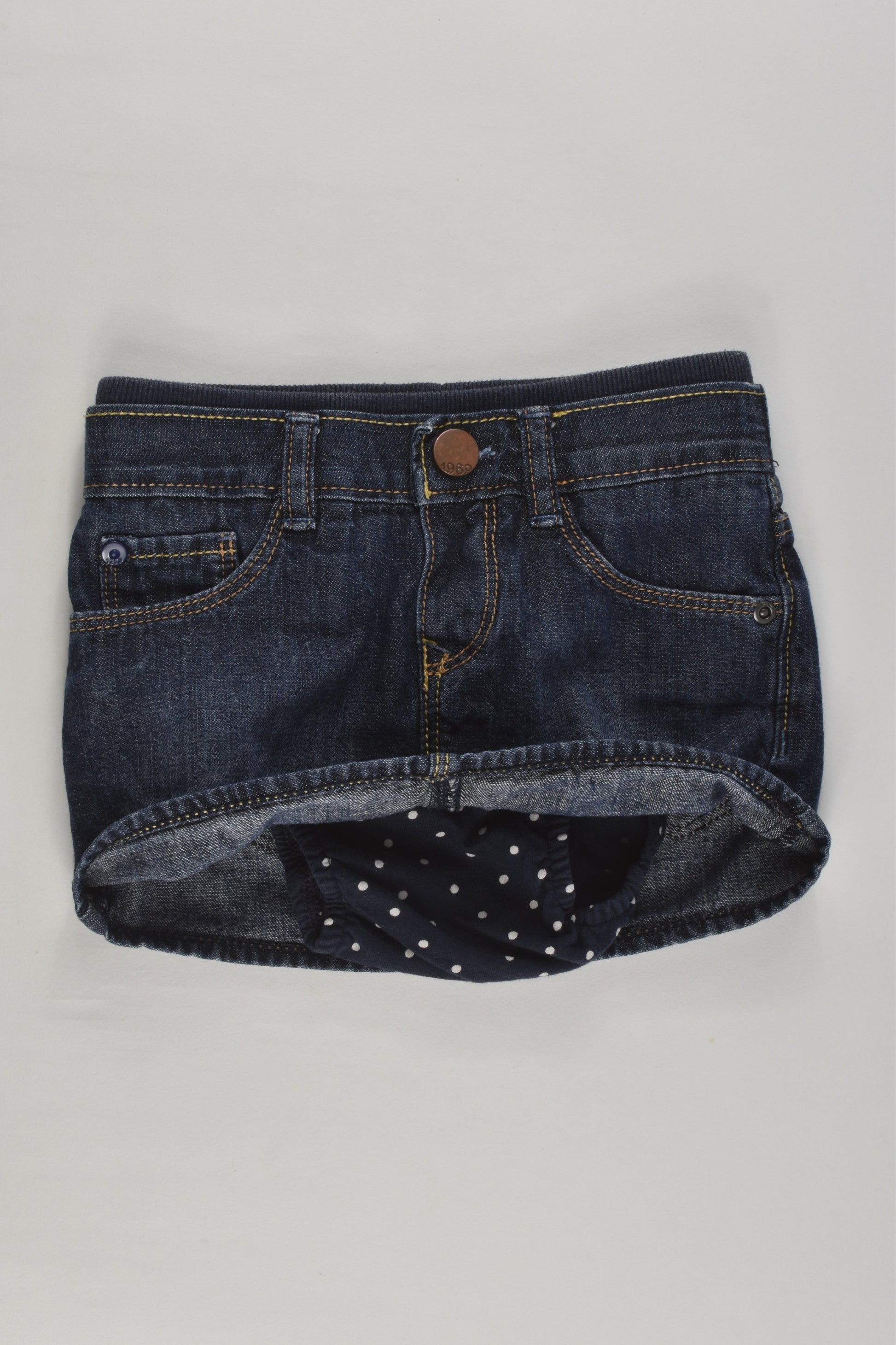 Baby Gap Size 1 (12-18 months) Denim Skirt with Nappy Cover Underneath