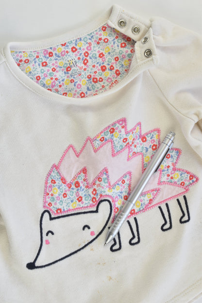 Baby Gap Size 1 (12-18 months) Liberty Print Hedgehog Sweater