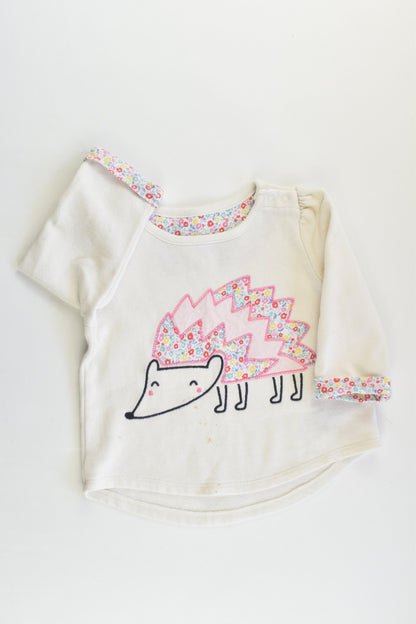 Baby Gap Size 1 (12-18 months) Liberty Print Hedgehog Sweater