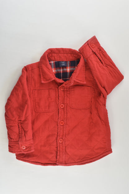 Baby Gap Size 1-2 (18-24 months, 90 cm) Red/Checked Lightly Padded Jumper