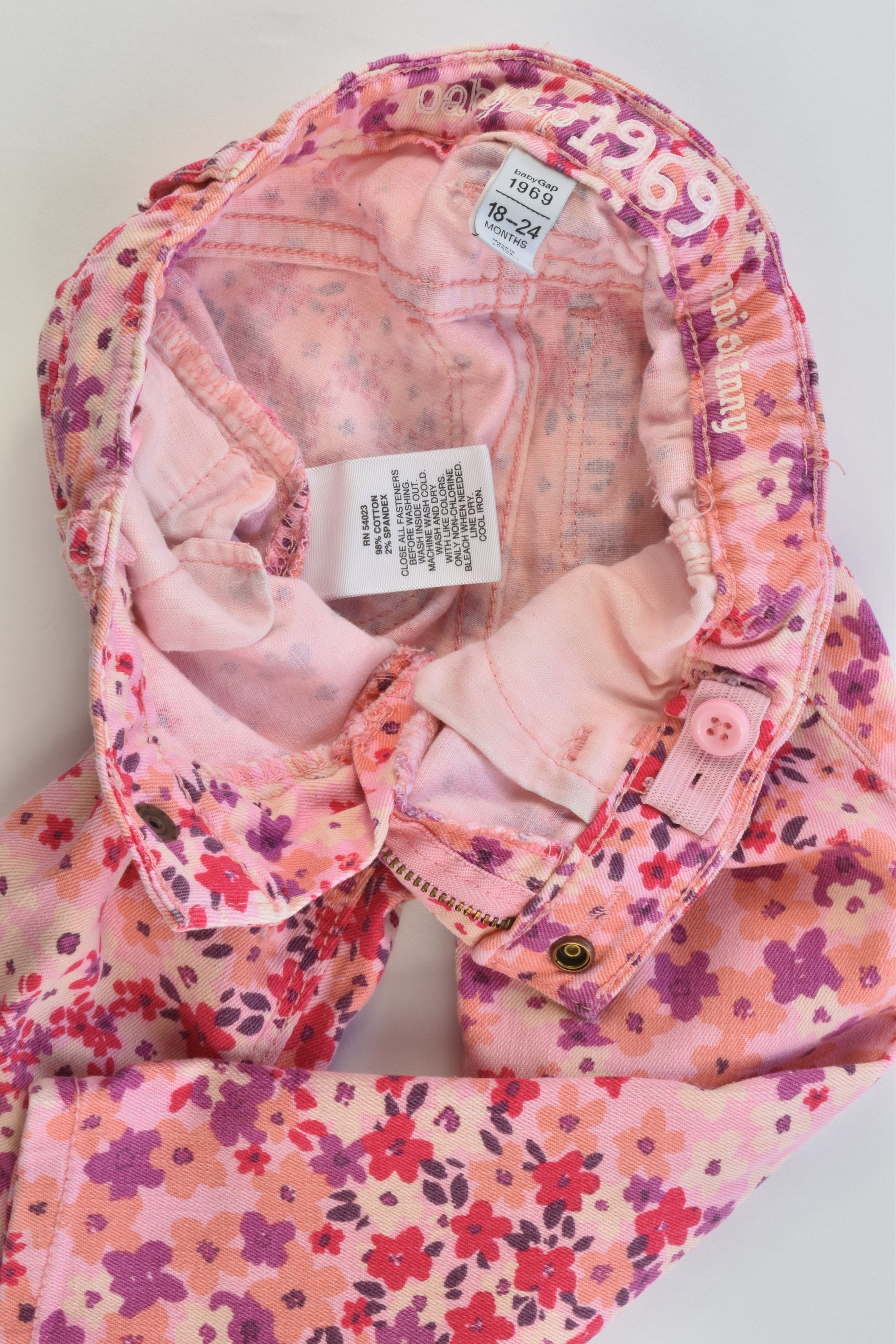 Baby Gap Size 1-2 (18-24 months) Stretchy Floral Mini Skinny Pants