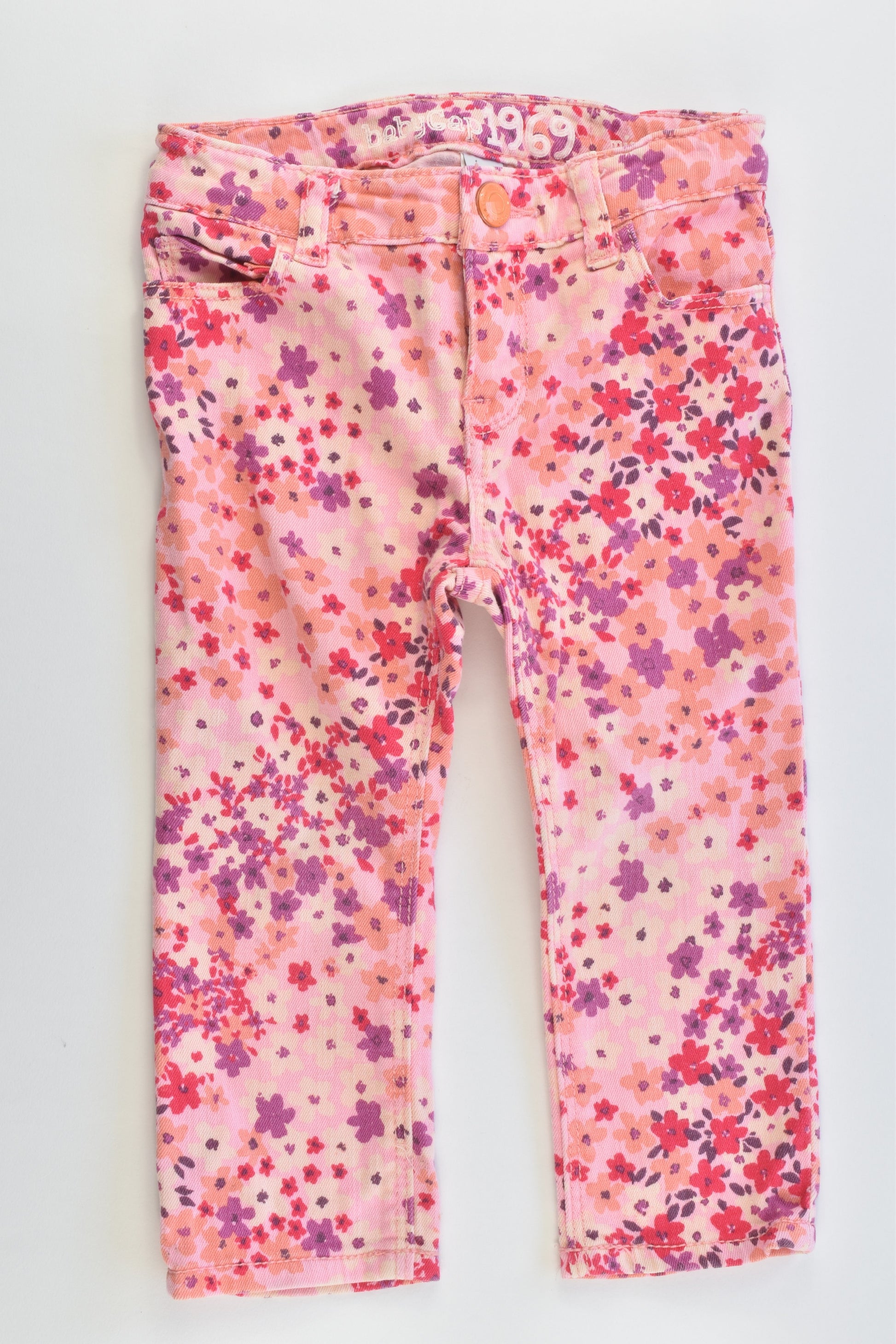 Baby Gap Size 1-2 (18-24 months) Stretchy Floral Mini Skinny Pants