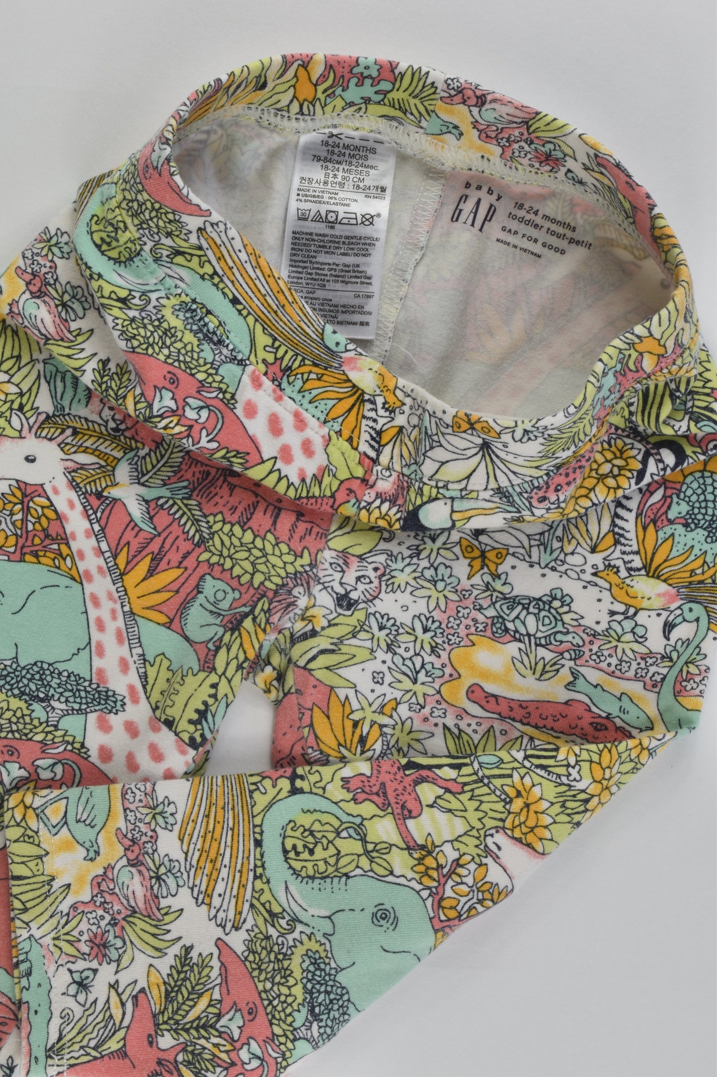 Baby Gap Size 1-2 (90 cm, 18-24 months) Colorful Animals Leggings