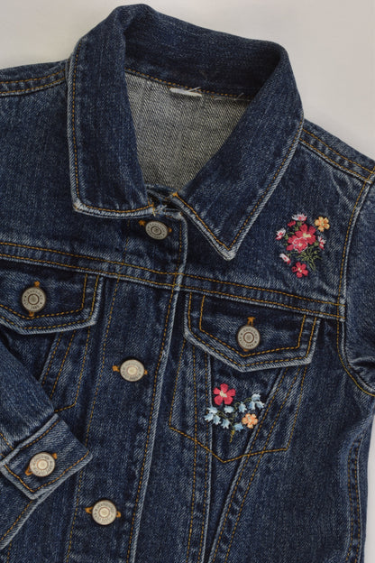 Baby Gap Size 1 Denim Jacket with Floral Embroidery