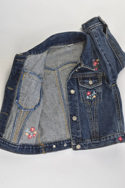 Baby Gap Size 1 Denim Jacket with Floral Embroidery