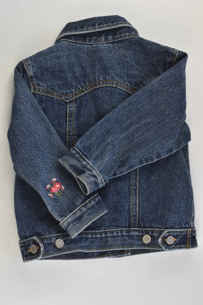 Baby Gap Size 1 Denim Jacket with Floral Embroidery