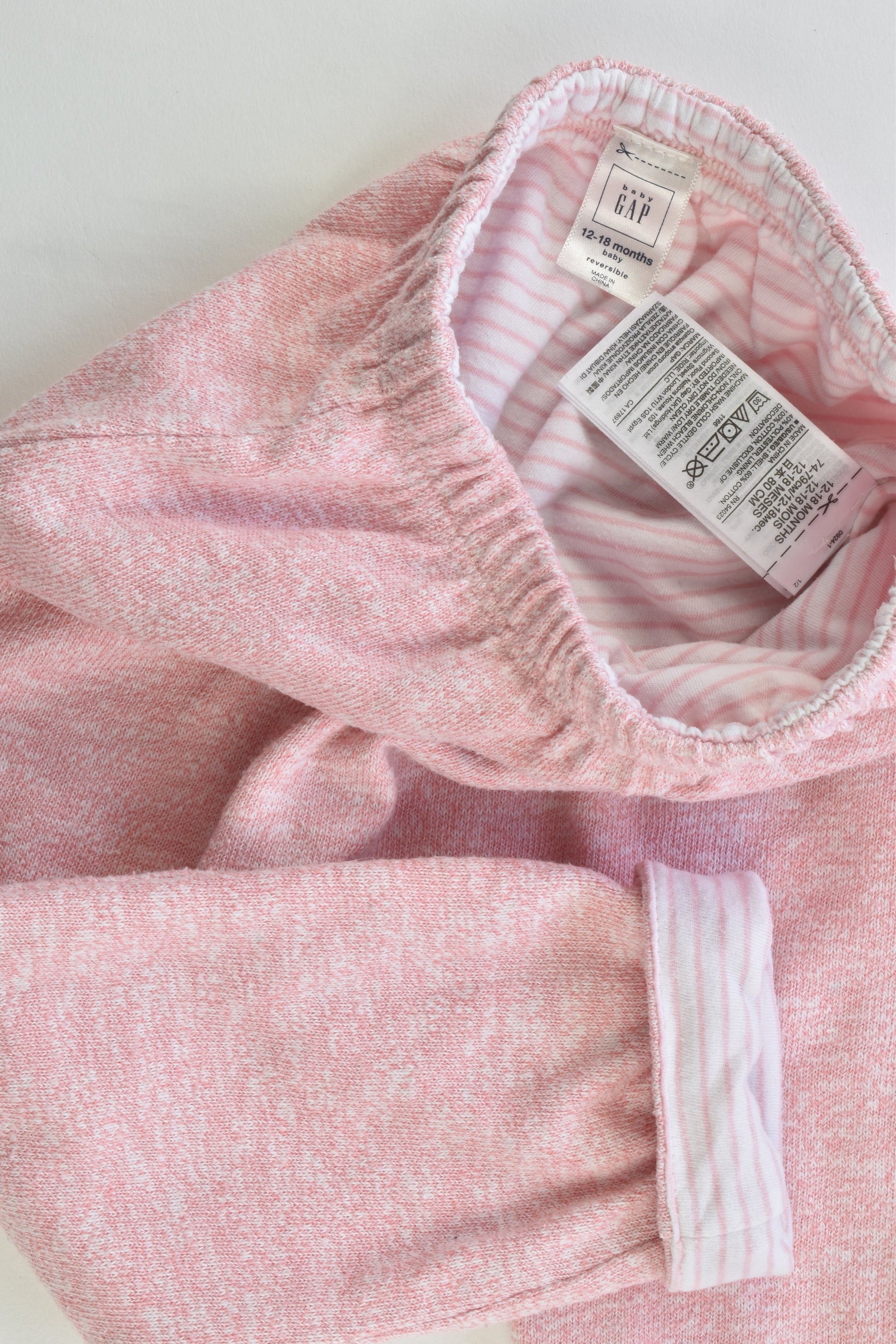 Baby Gap Size 12-18 months (Generous) Reversible Knitted/Striped Pants