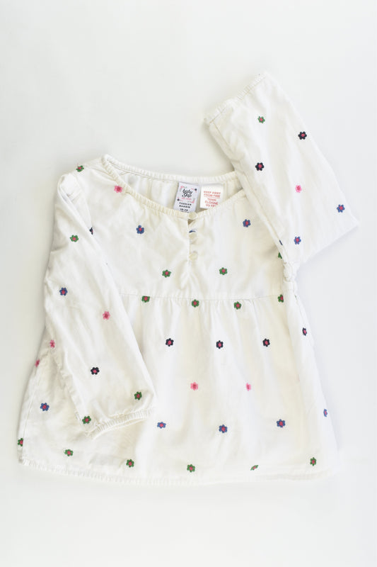 Baby Gap Size 18-24 months Lined Floral Shirt