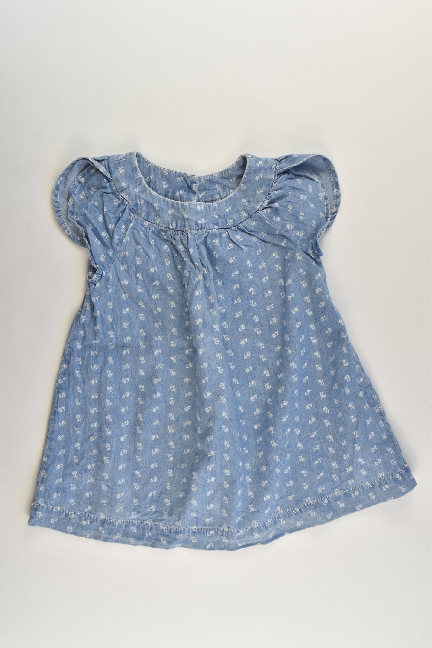 Baby Gap Size 2 (18-24 months) Lightweight Floral Denim Dress