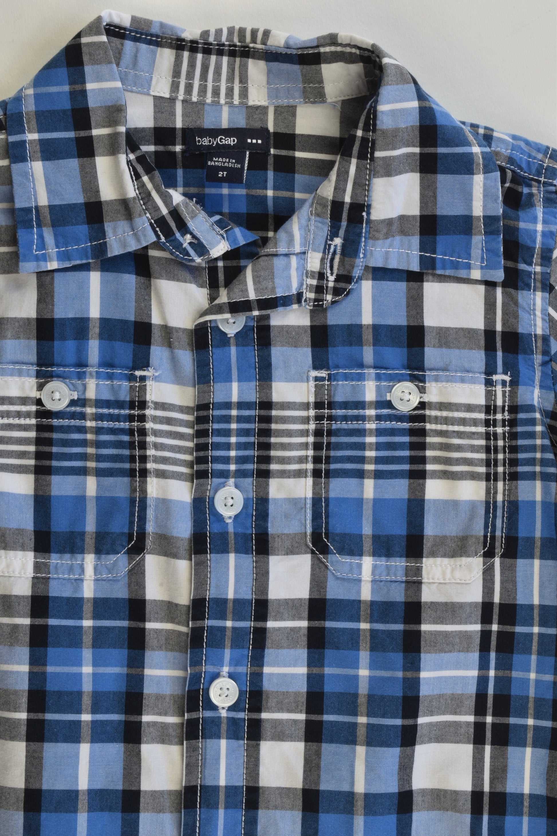 Baby Gap Size 2 Collared Checked Shirt