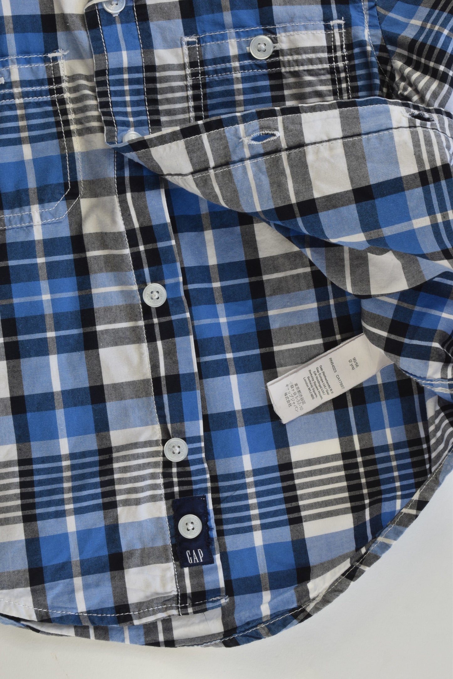 Baby Gap Size 2 Collared Checked Shirt