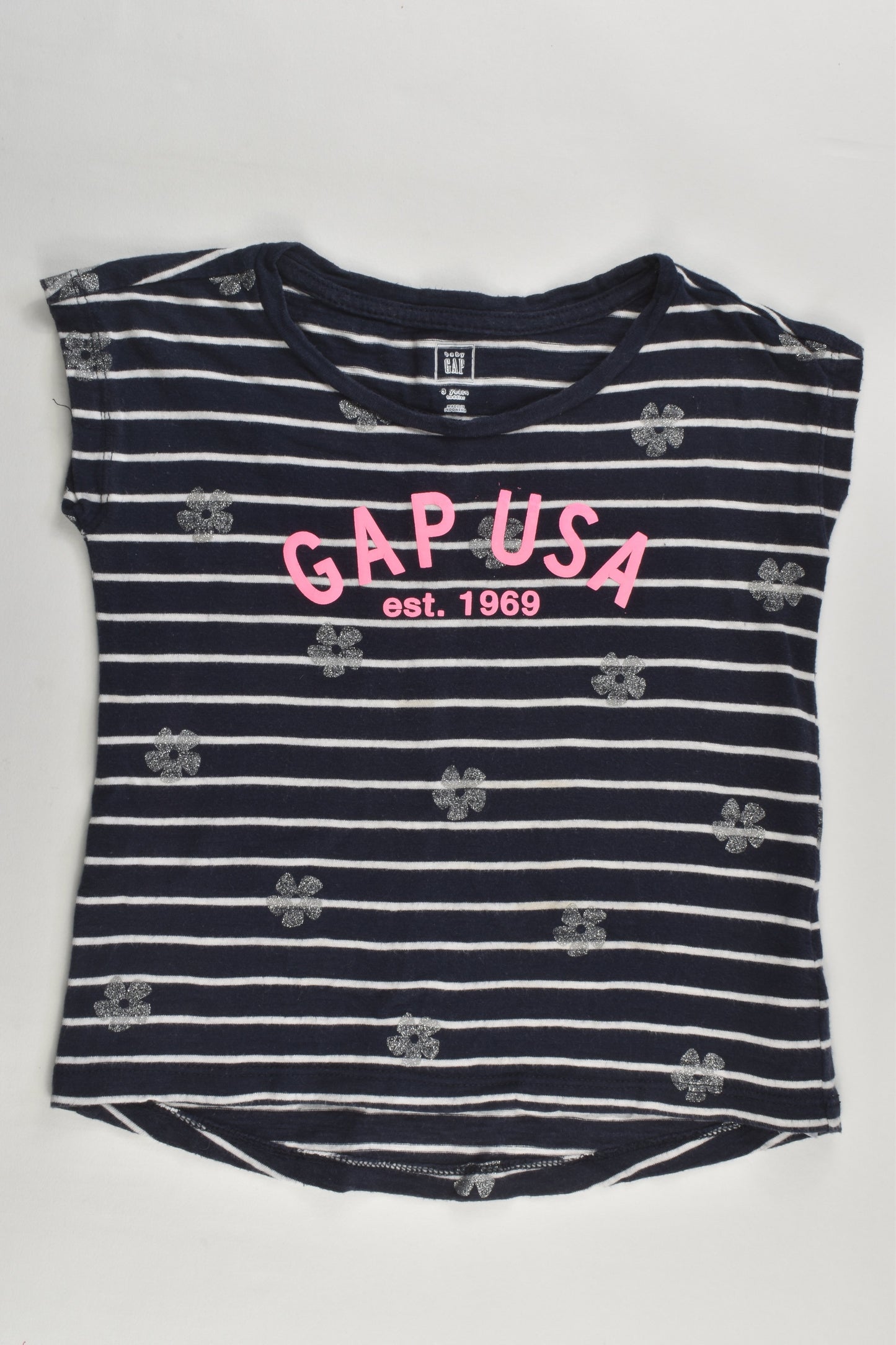 Baby Gap Size 3 Striped 'GAP USA' T-shirt
