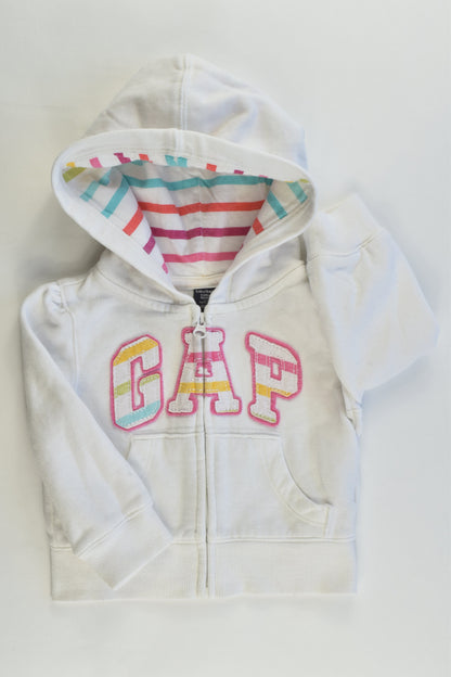 Baby Gap Size 6-12 months Rainbow Stripes Hooded Jumper