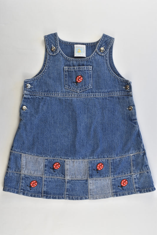 Baby World Size 0 (Generous) Ladybugs Denim Dress
