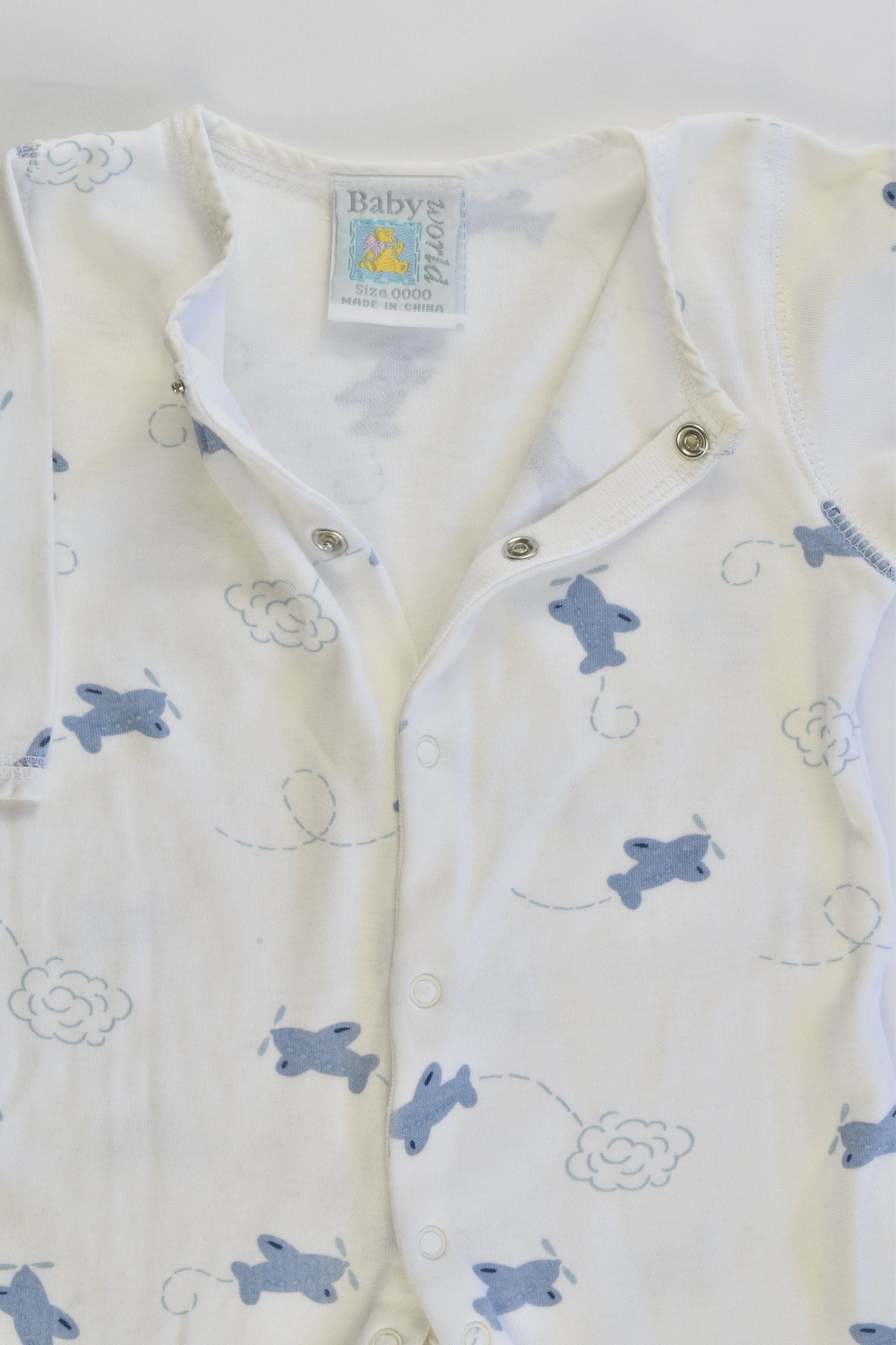Baby World Size 0000 Planes Footed Romper