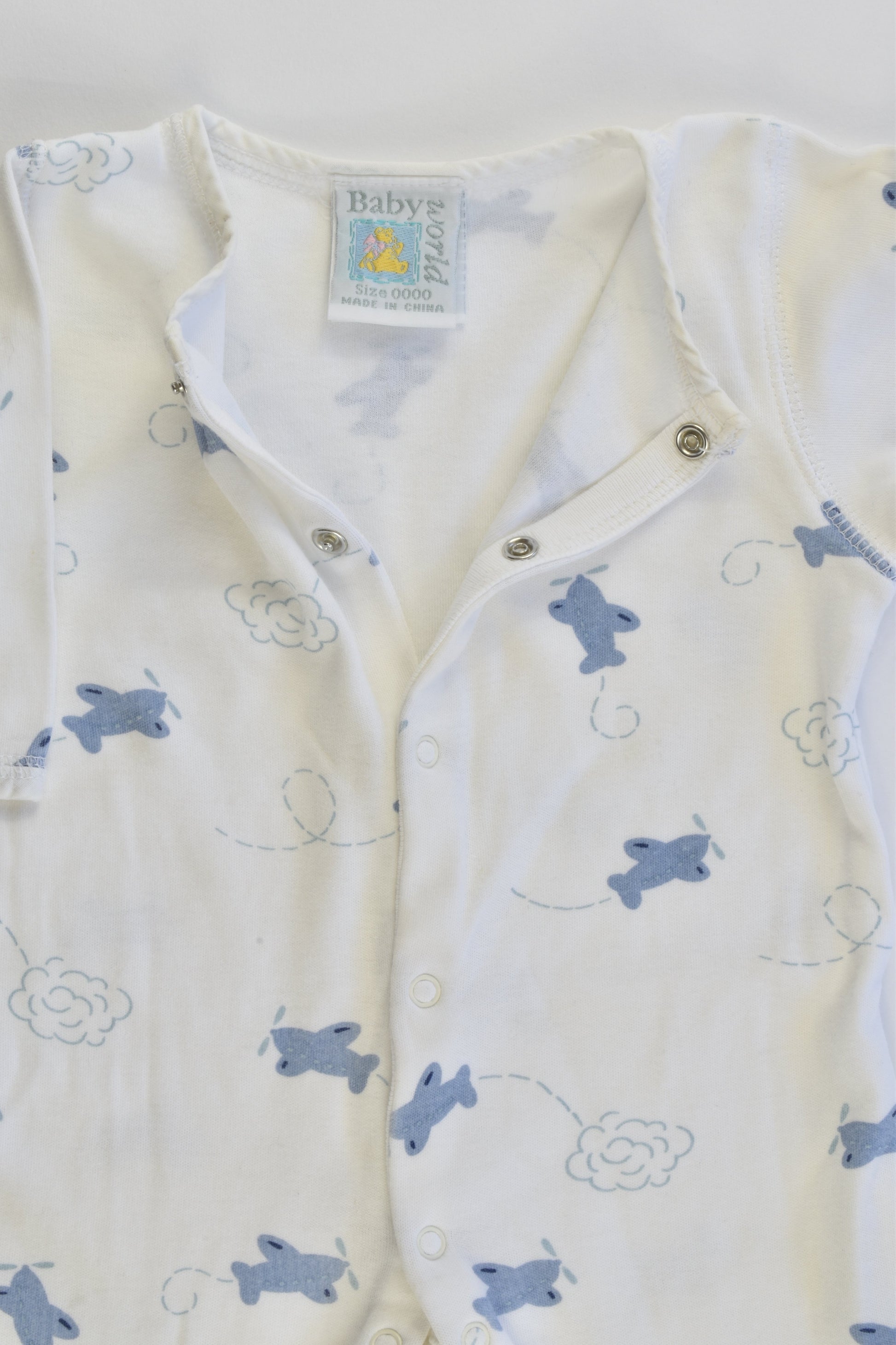 Baby World Size 0000 Planes Footed Romper