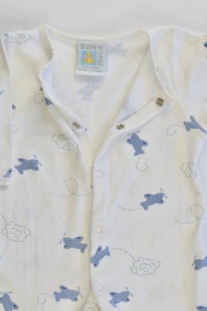 Baby World Size 0000 Planes Footed Romper