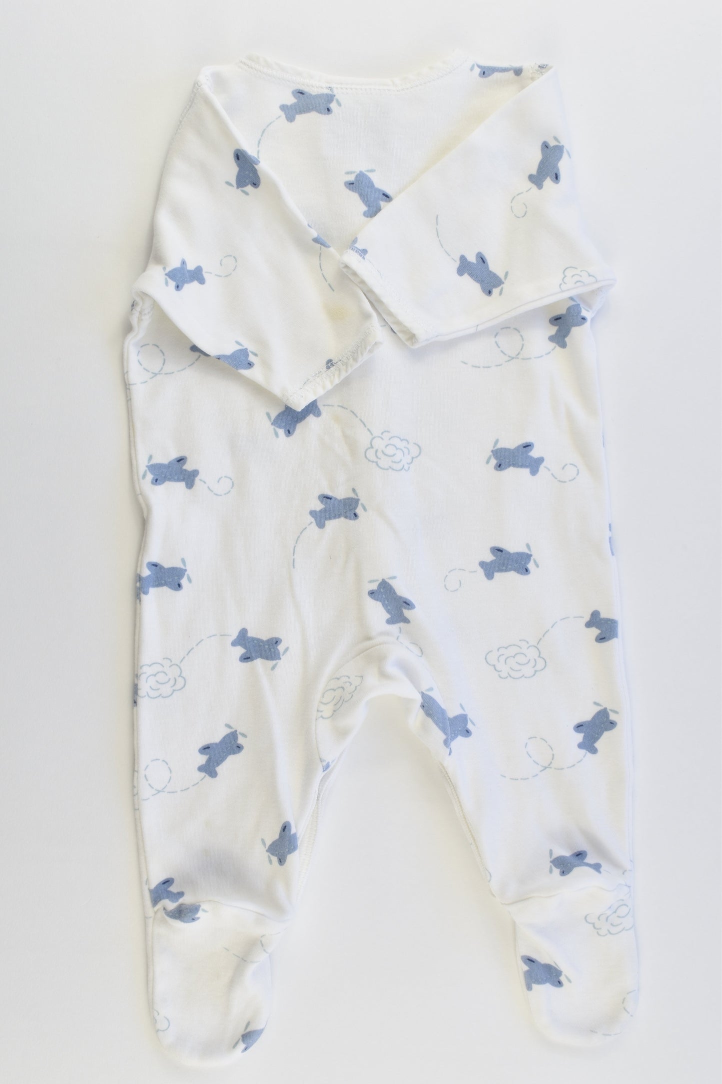 Baby World Size 0000 Planes Footed Romper