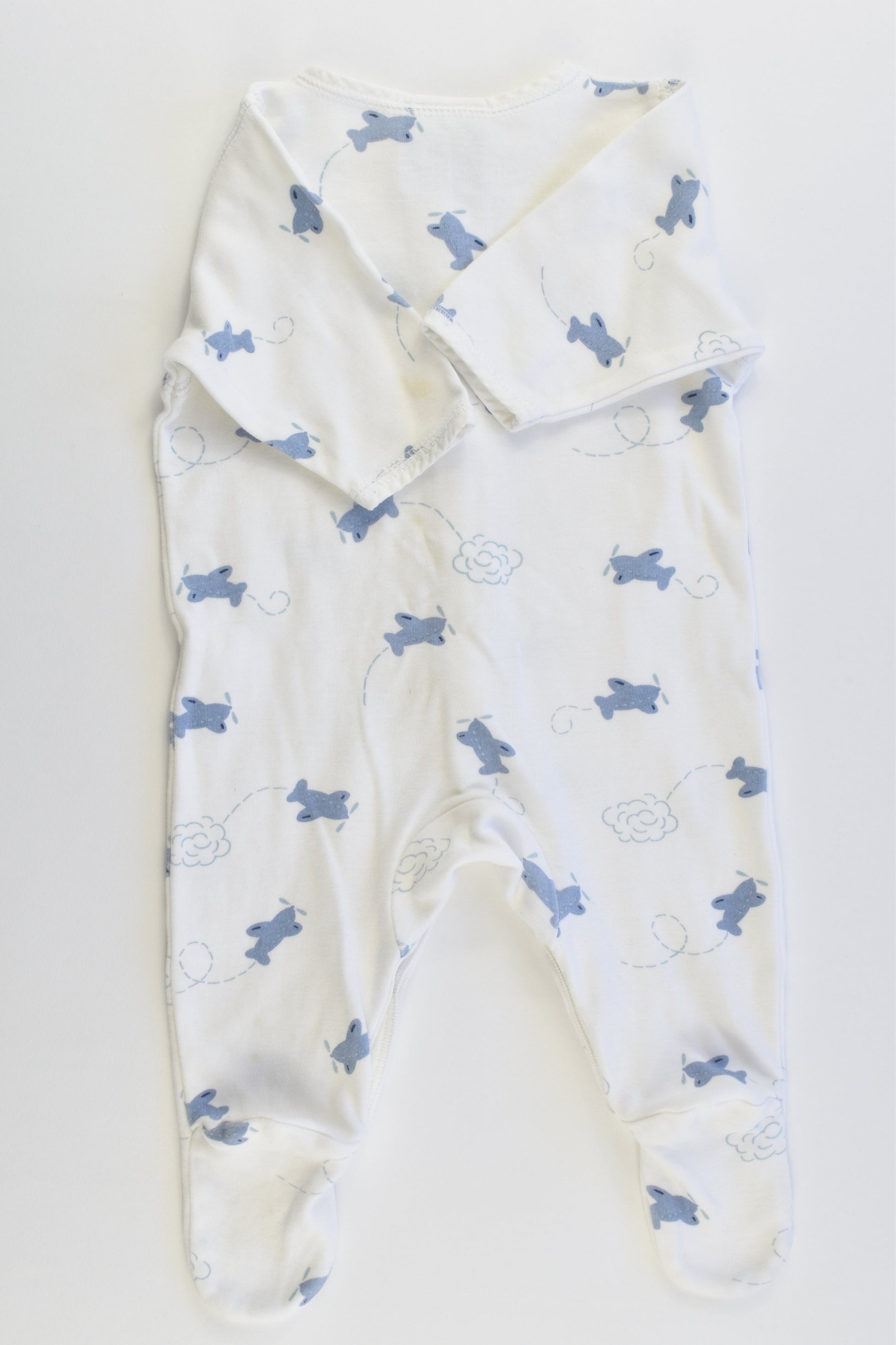 Baby World Size 0000 Planes Footed Romper