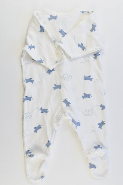 Baby World Size 0000 Planes Footed Romper