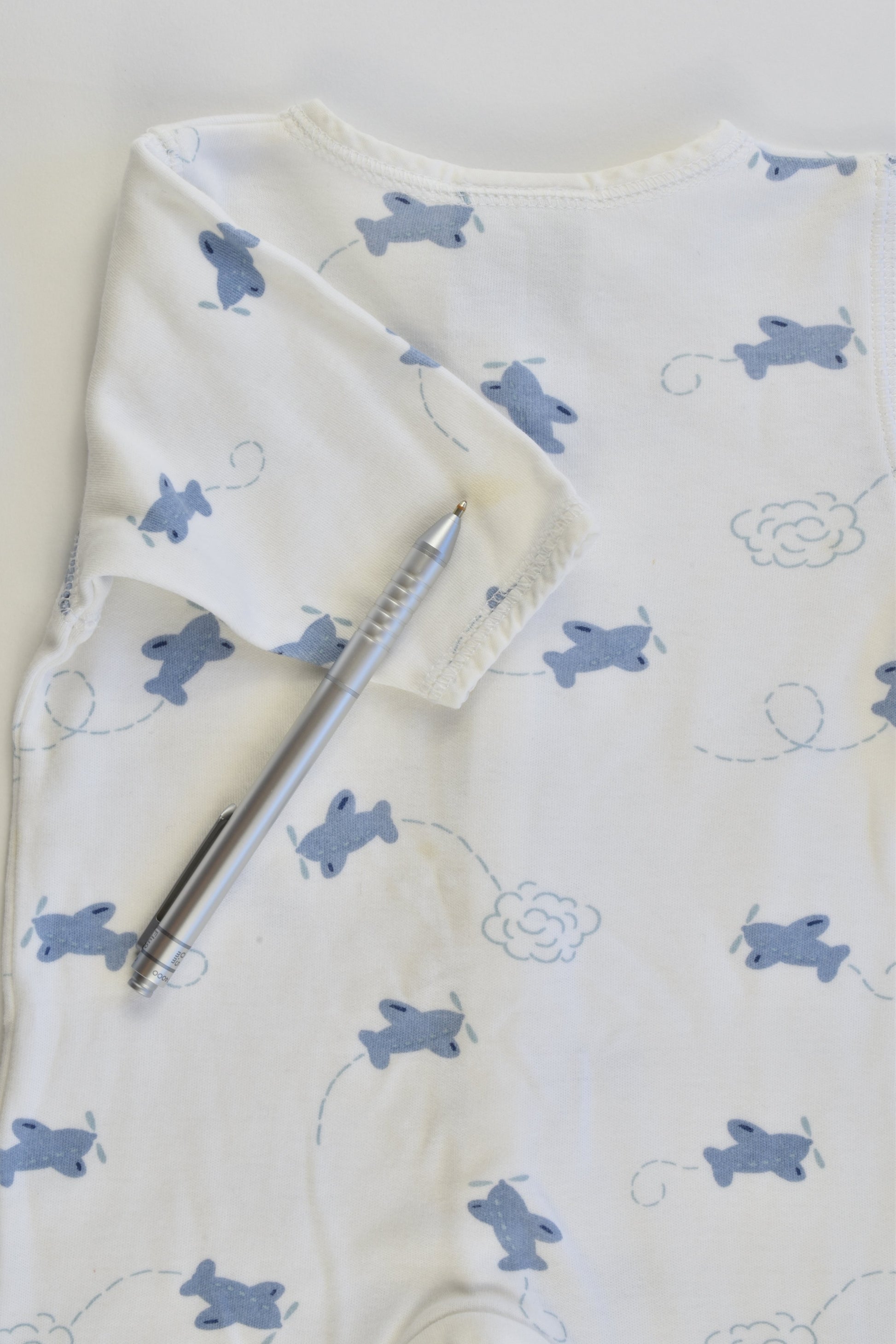 Baby World Size 0000 Planes Footed Romper